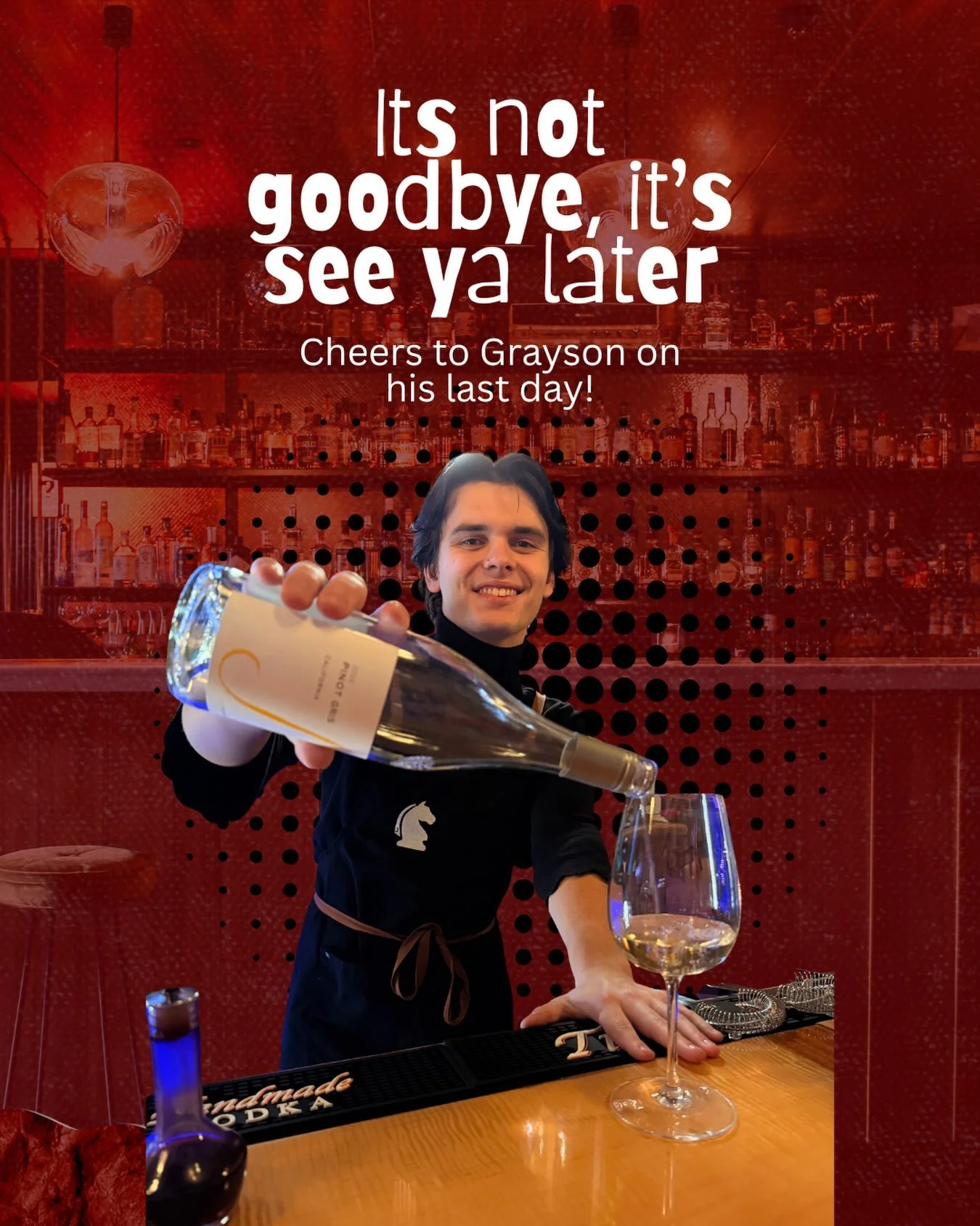 Today is Grayson&rsquo;s last day at the Jockey and we&rsquo;re feeling all the feelings 🥹
From day 1, he has been hard working, dependable, and an absolute pleasure to work with. He&rsquo;s made an impression on our team and on so many of the guest