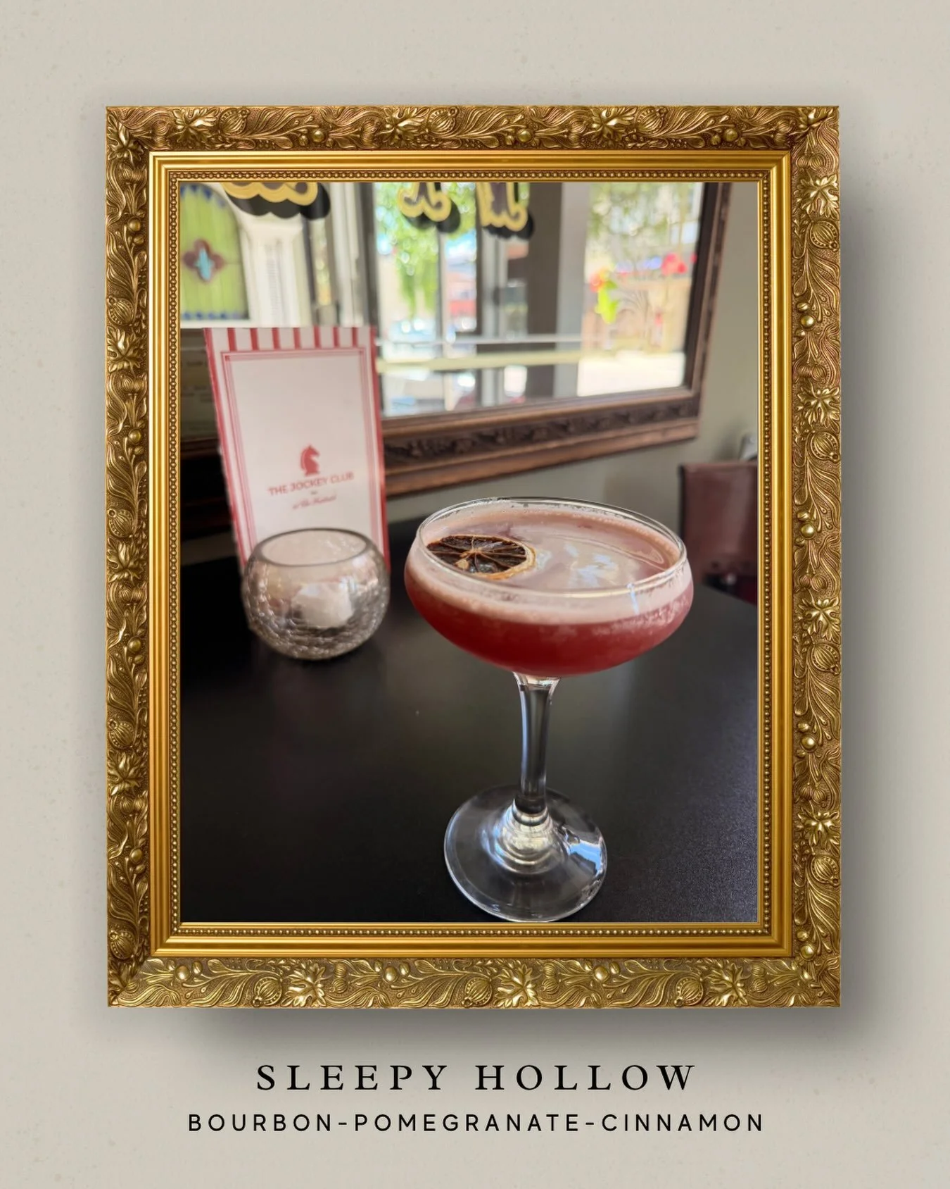Meet Sleepy Hollow - bourbon, pomegranate, and cinnamon wrapped into one bold, seasonal sip. Tart, warming, and just spooky enough for the first day of fall. 🎃🍂🍁
Come raise a coupe to sweater weather🐎