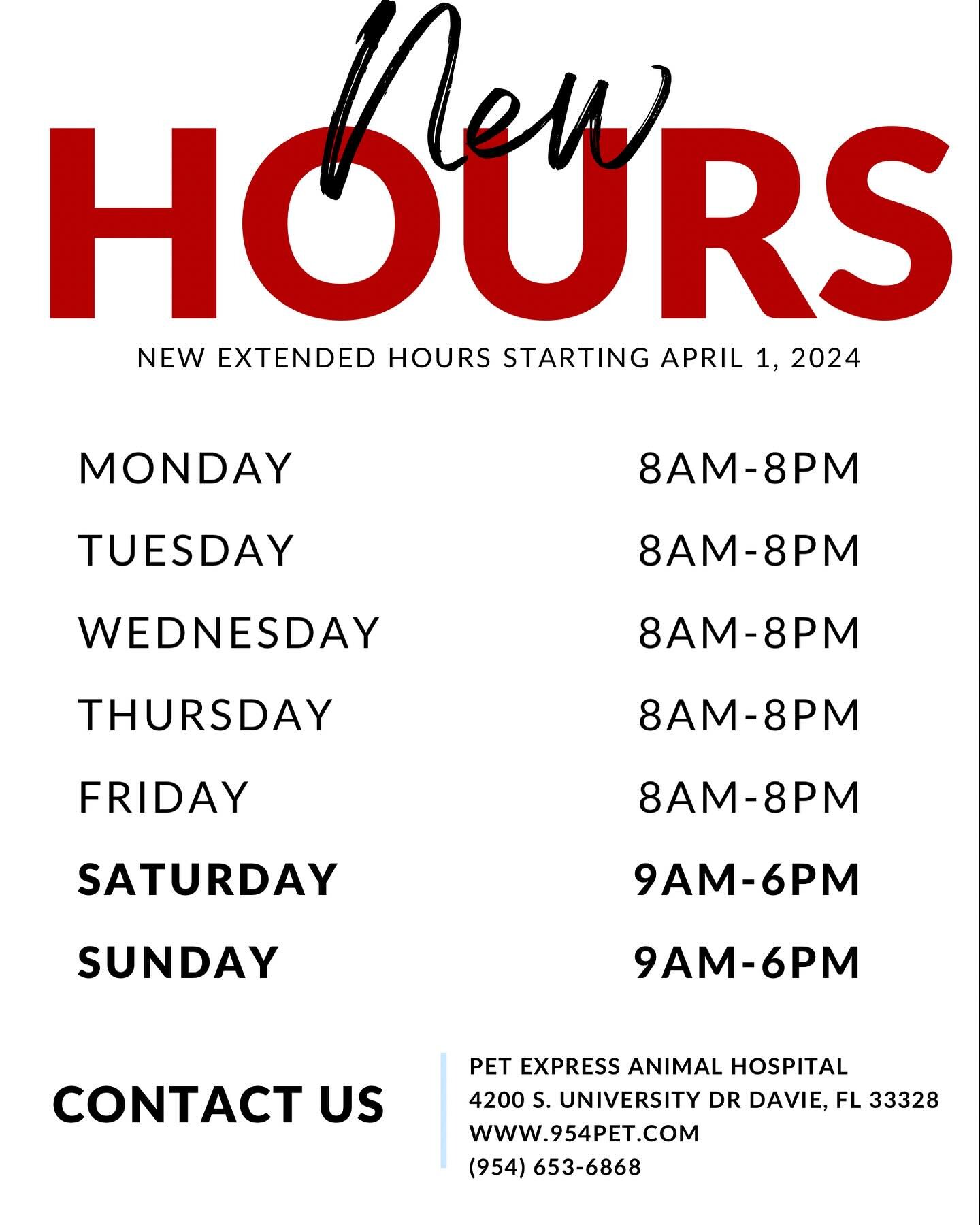 We are growing and expanding! We are finally opening more hours! Big news on the rise!