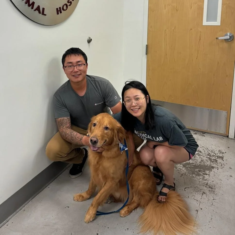 Happy clients happy doggie enjoy his boarding at pet express
