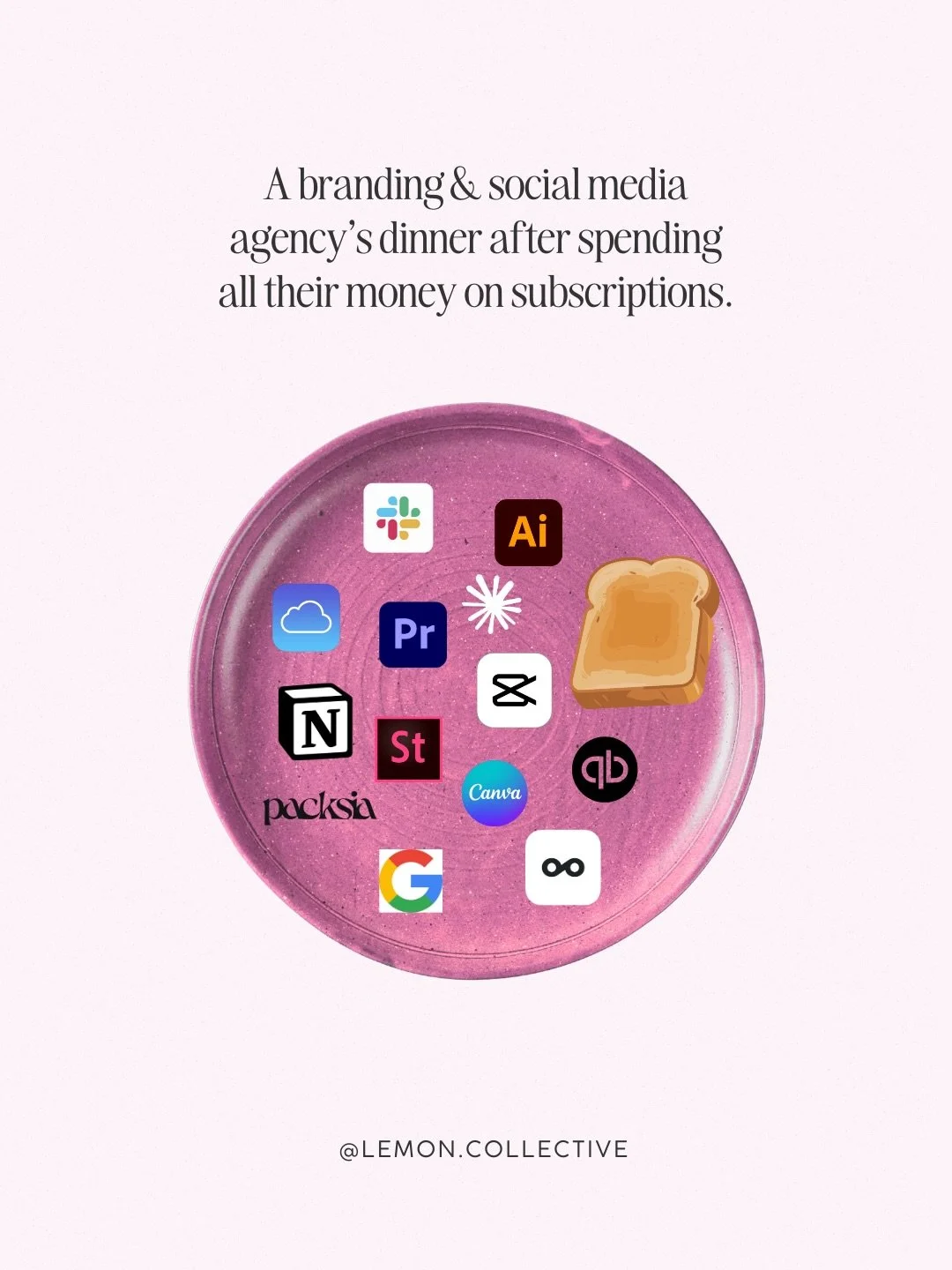 Adobe Creative Suite turning into a subscription was my final straw. 🙃🤪

&mdash;

branding studio, social media marketing, social media agency, creative agency, women led agency, social media tips, content creation, brand strategy, content marketin