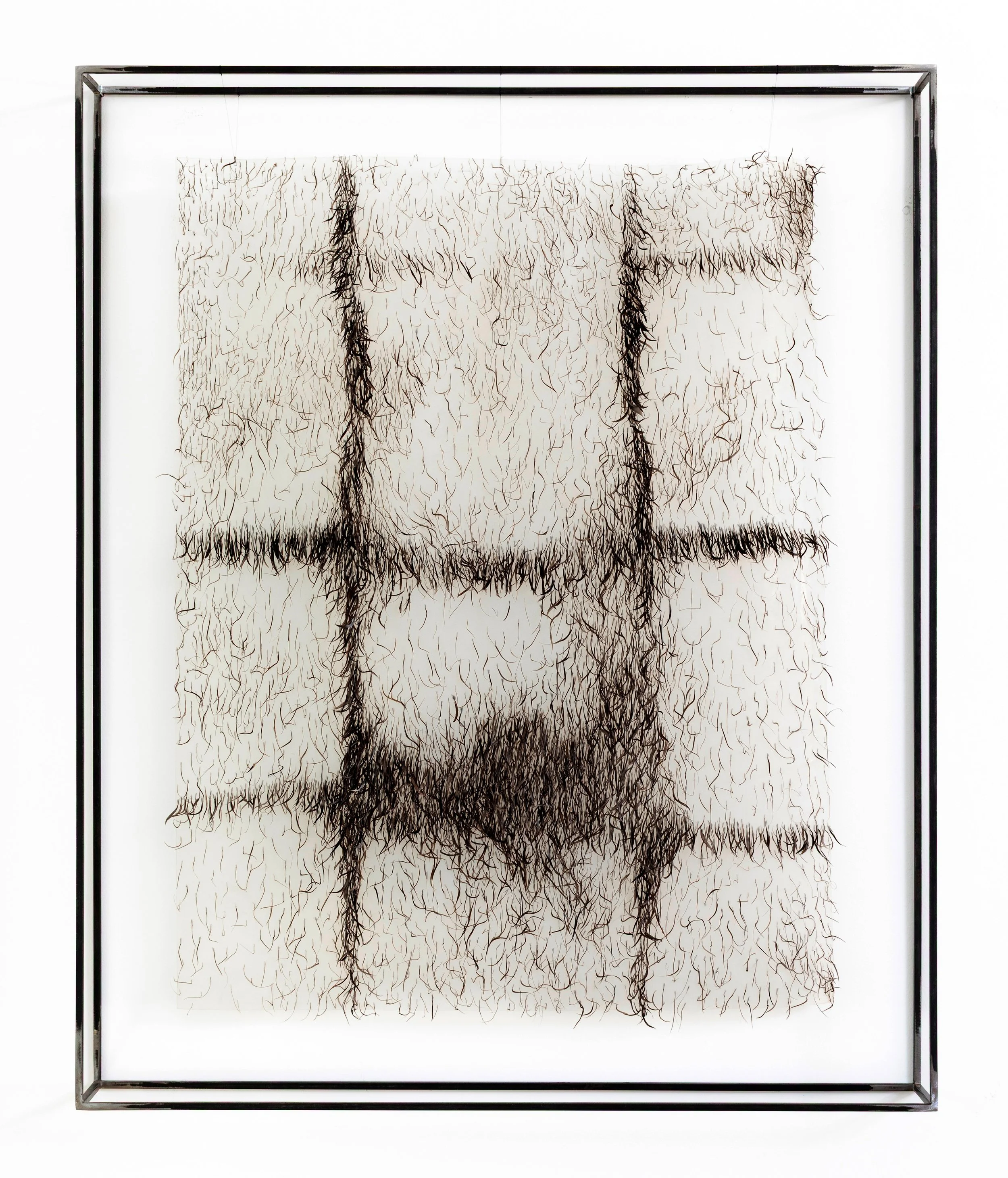 Peaux, 2023-2024. Feathers and latex. 119 x 94 x 3 cm