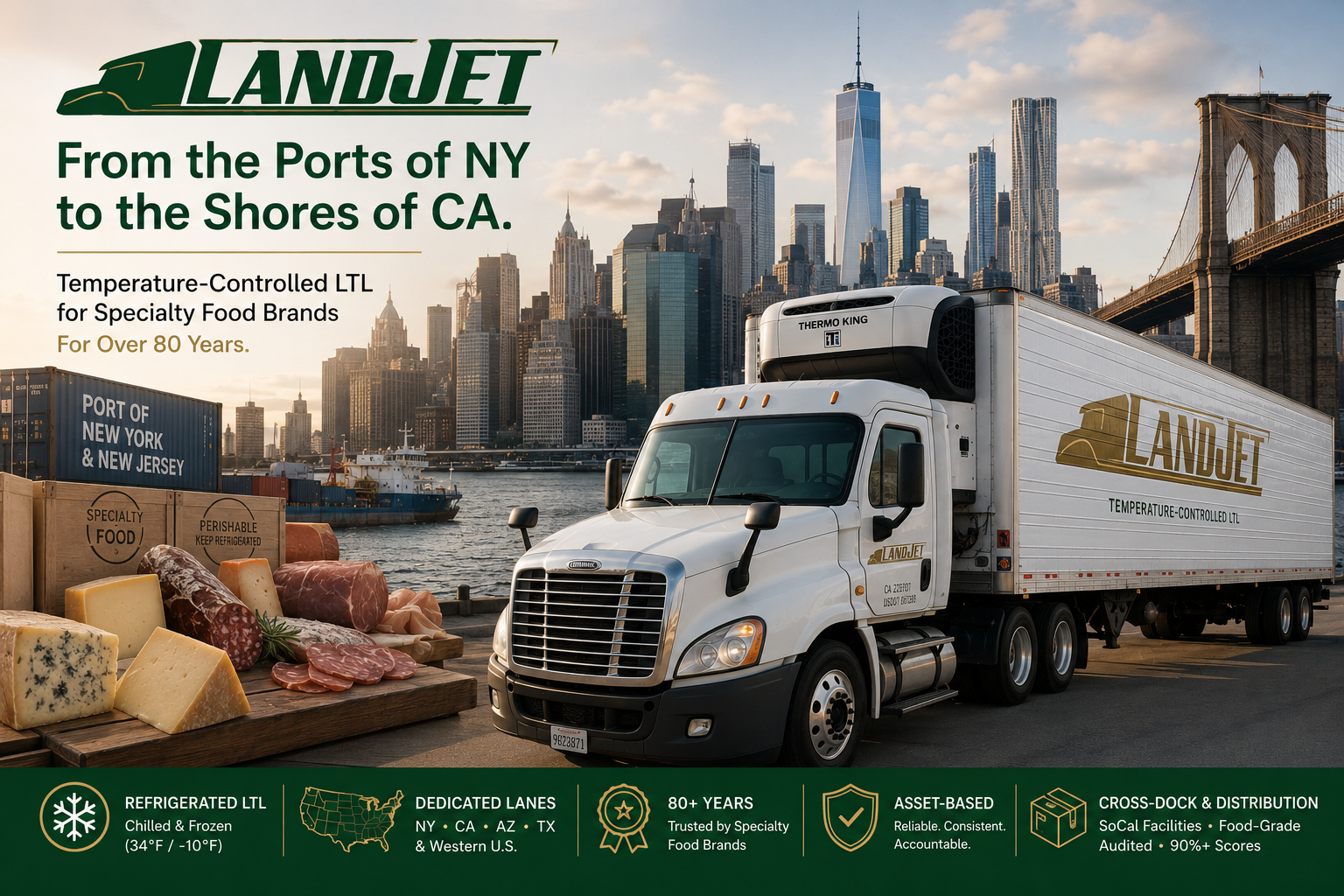 LandJet Marks 80 Years of Refrigerated LTL Service for Specialty Food Brands Ahead of Summer Fancy Food Show
