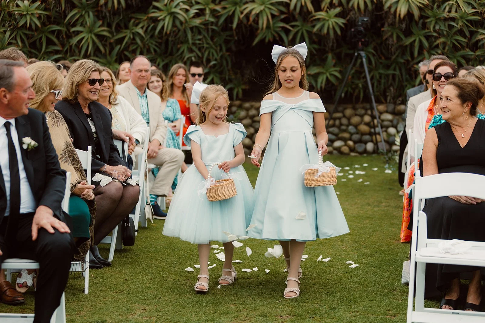 Flower girls at a Wedding Bowl wedding in La Jolla.