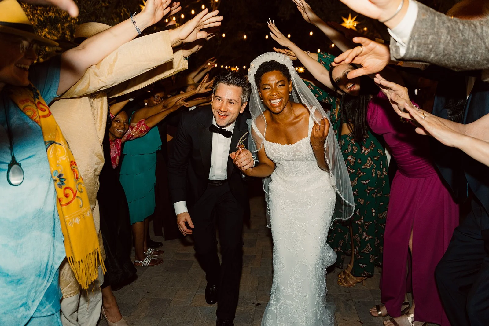 San Diego couple exits wedding in style.