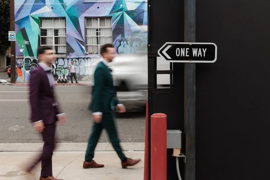 Couple walking into their ceremony at Millwick, Los Angeles