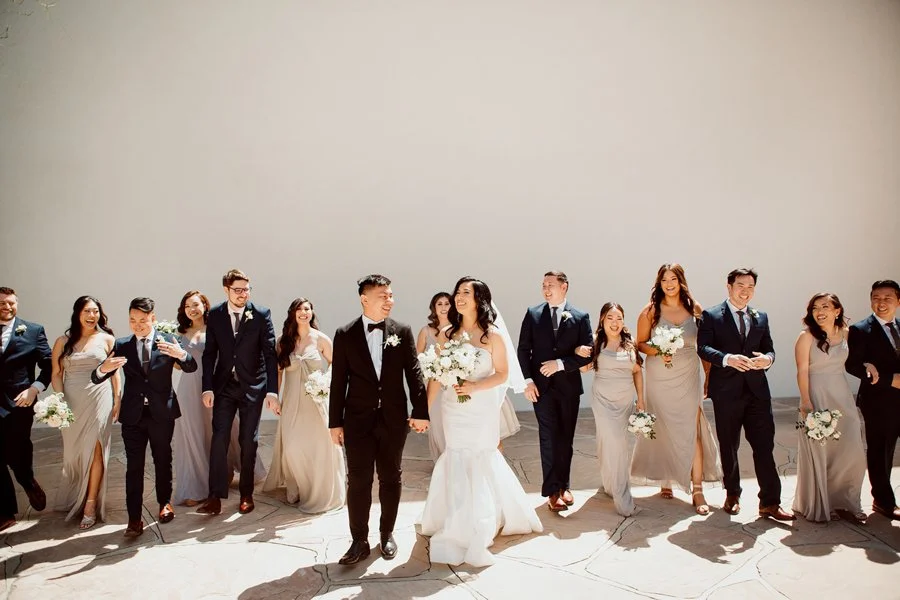 Wedding party at their Los Angeles wedding.