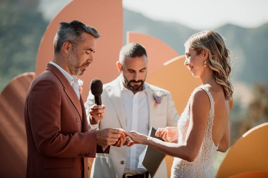 Wedding ceremony at Cielo Farms in Malibu, CA.