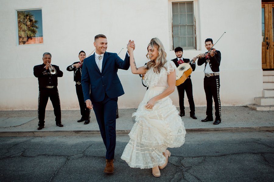 Bride and groom dance at their Tucson, AZ wedding.