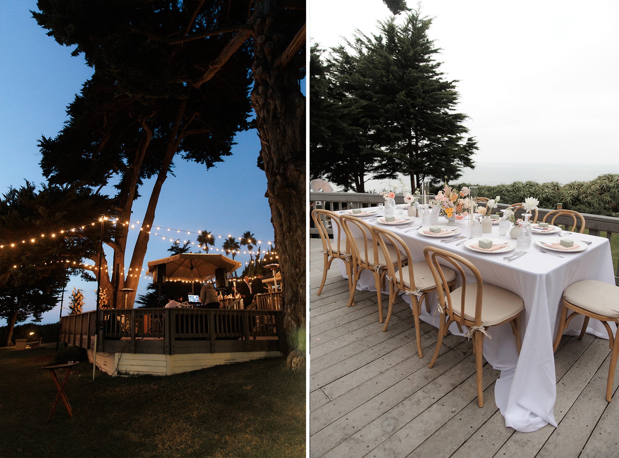 Wedding reception tables at Martin Johnson House in San Diego.
