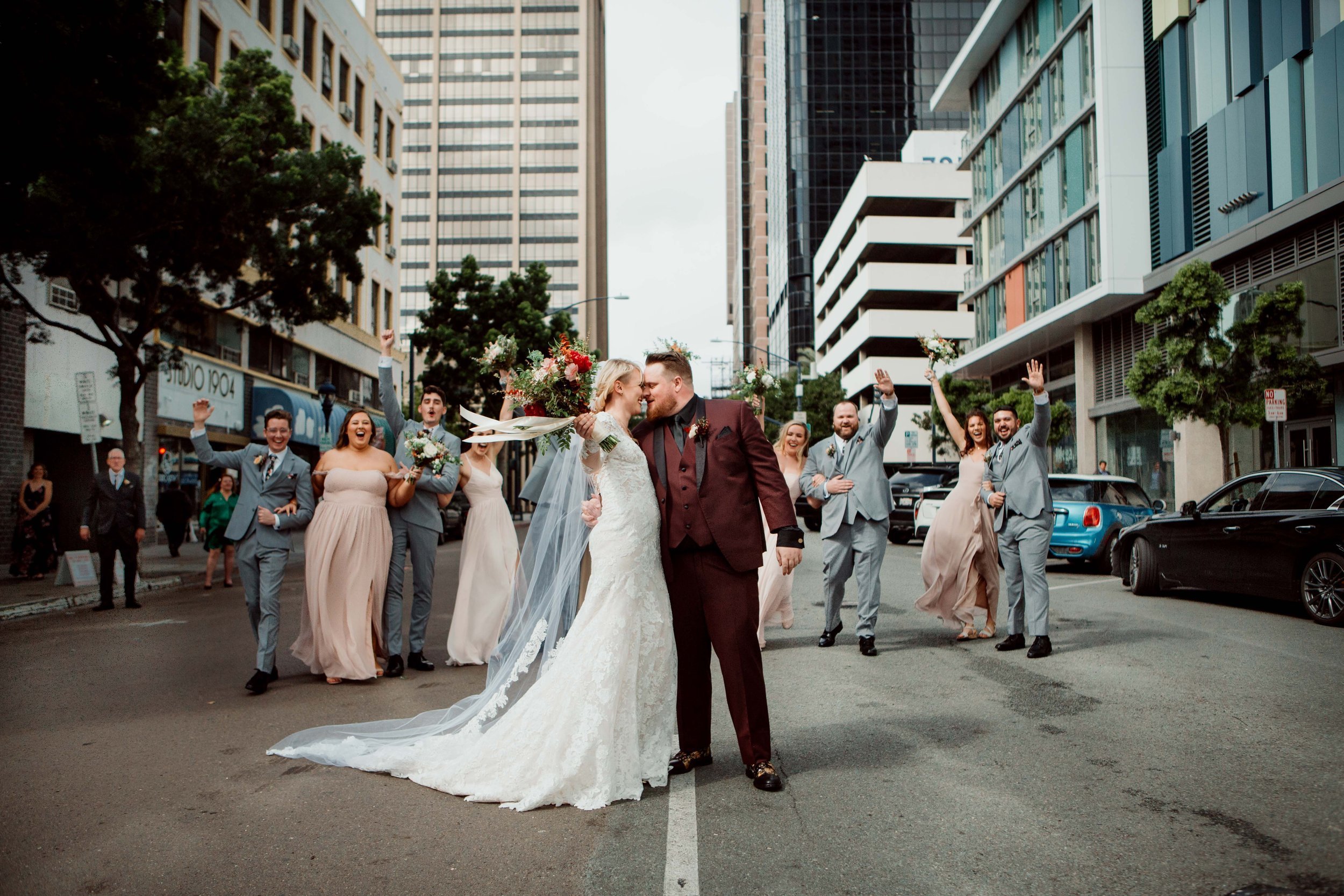 Bridal party at Flora San Diego CA