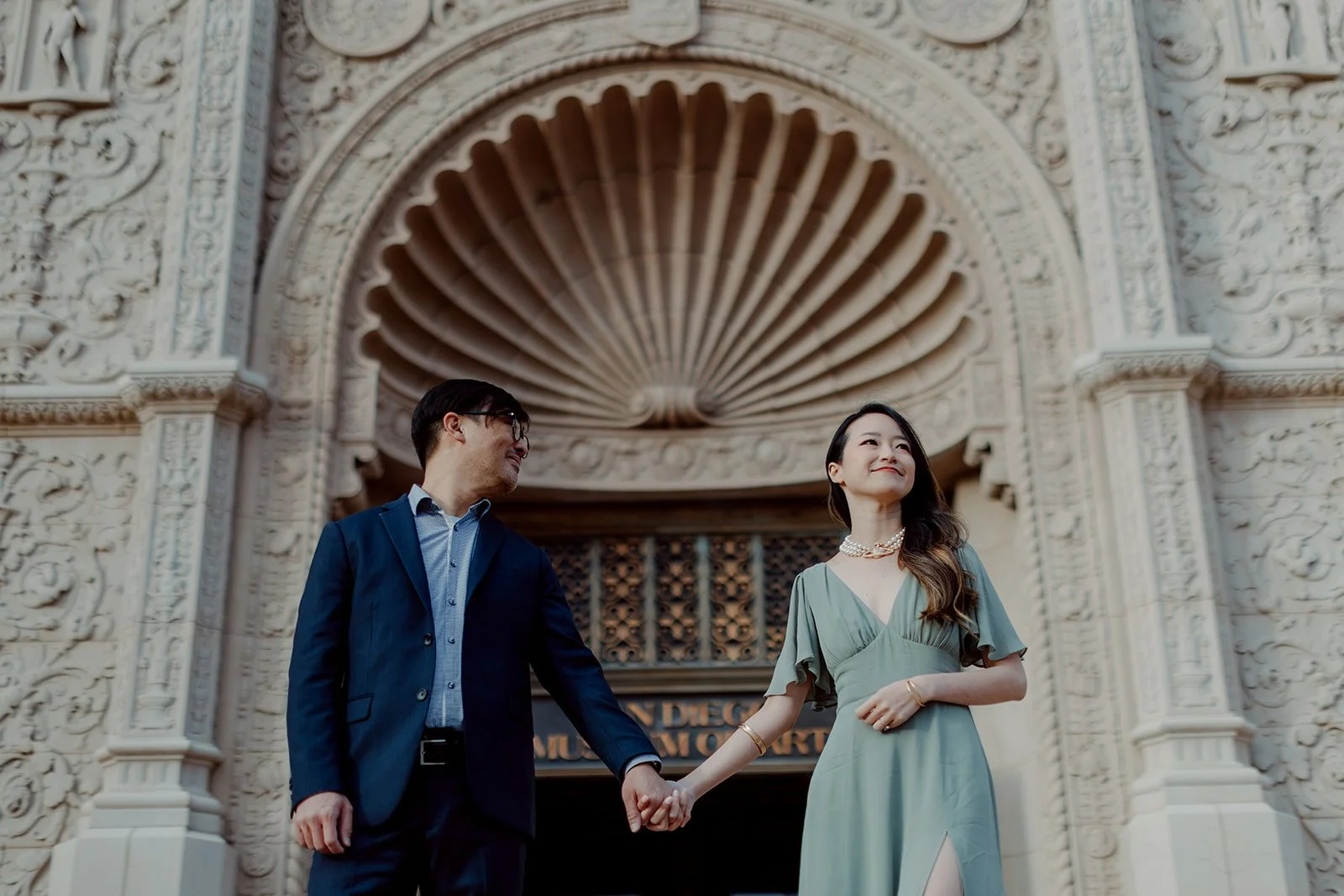San Diego engagement photos in Balboa Park.