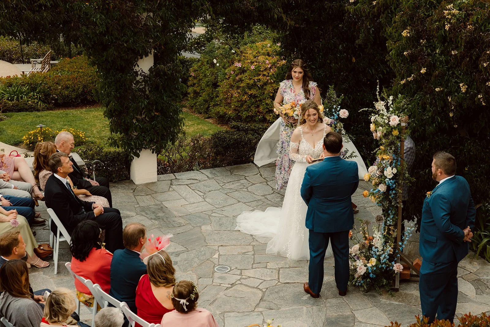 Beautiful garden ceremony at The Thursday Club in San Diego.