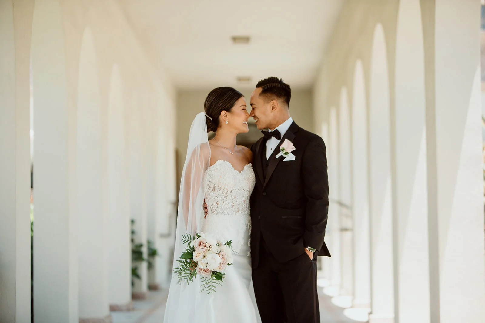 Couple at the SDSU campus for their San Diego elopement photos.