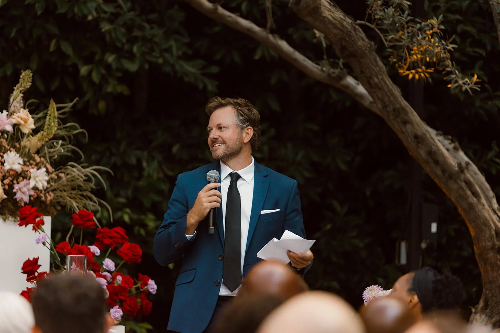 Best man gives toast at a San Diego wedding.