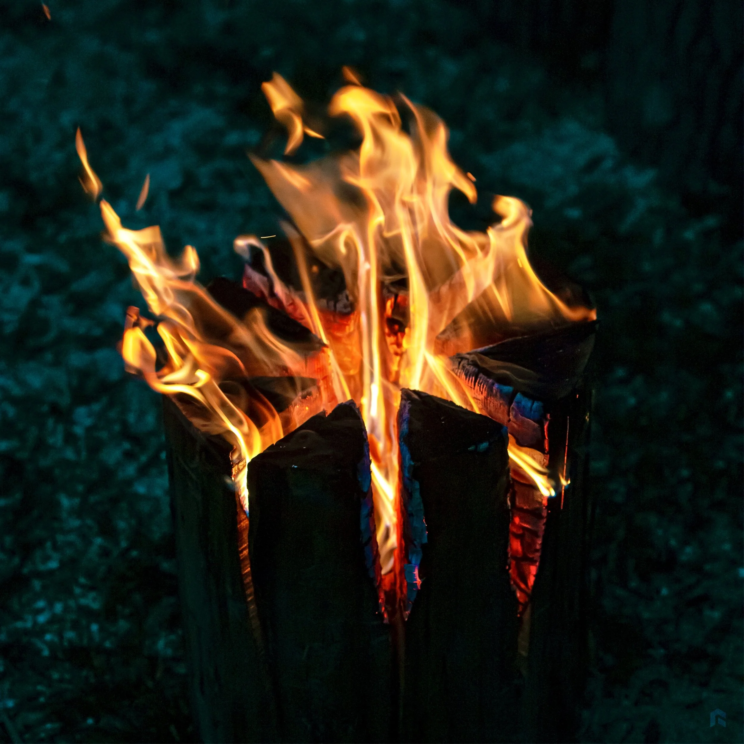 A Swedish torch burning at night