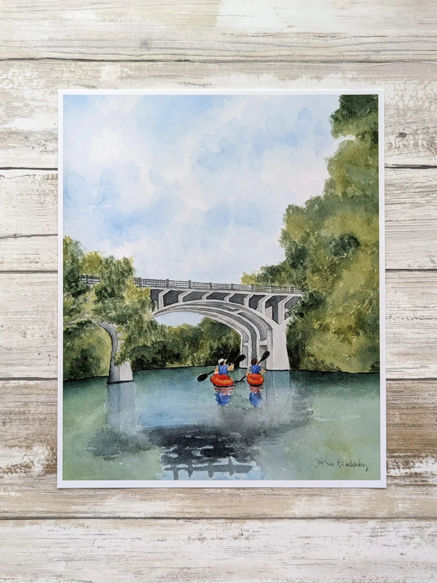 kayaking print lady bird lake austin texas.jpg