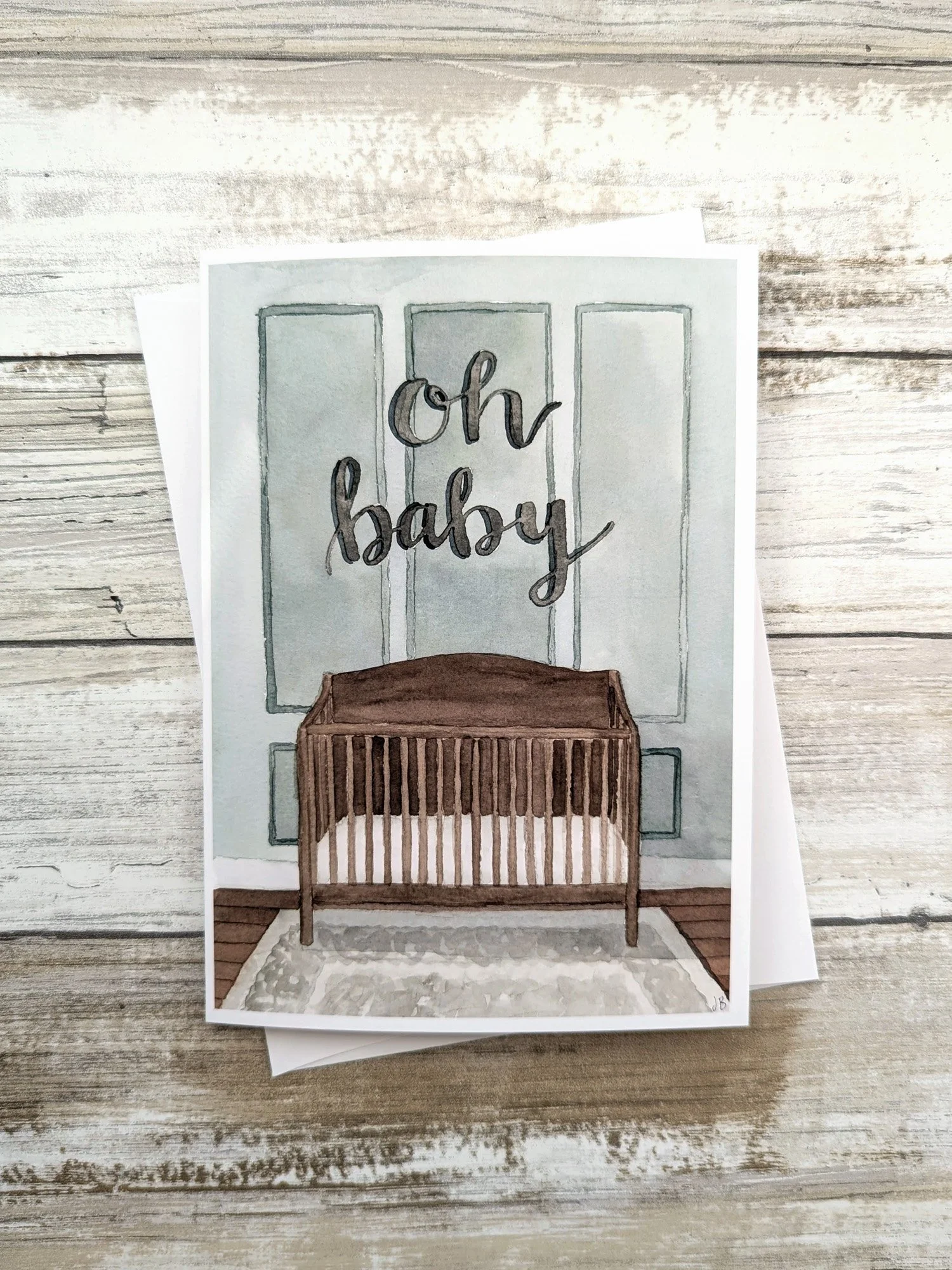 Oh Baby Watercolor Card