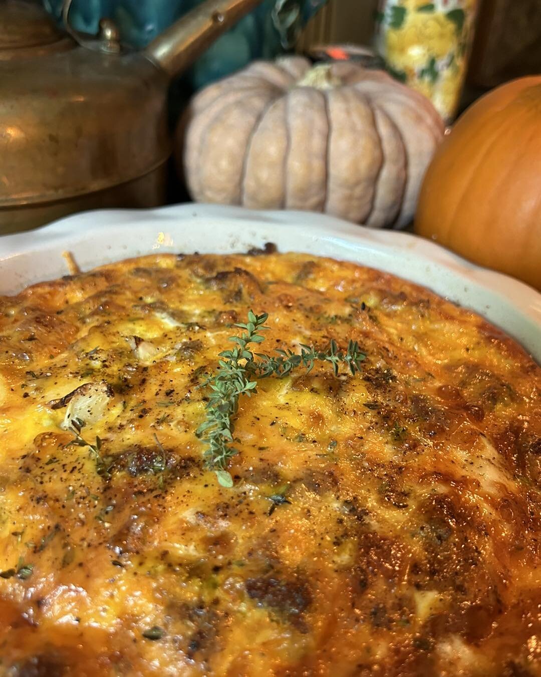 &ldquo;🍁 🌾🌻 A cozy frittata on a chilly fall morning. This one has foraged mushrooms, garden thyme and local sausage. We love offering seasonal menu items to highlight the beauty of the season. 

If you&rsquo;re planning a trip to the upper Buffal