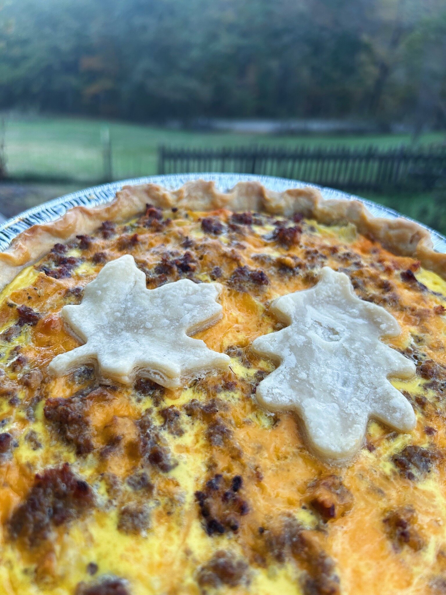 🍂Take home an autumn quiche, pop it in the oven and watch those leaves turn golden brown. 
🍂Our autumn quiche is made with local butternut, sausage, leeks and sharp cheddar. ($29 per quiche) 
🍂We'll be in the Wooden Spoon Mobile this Saturday from