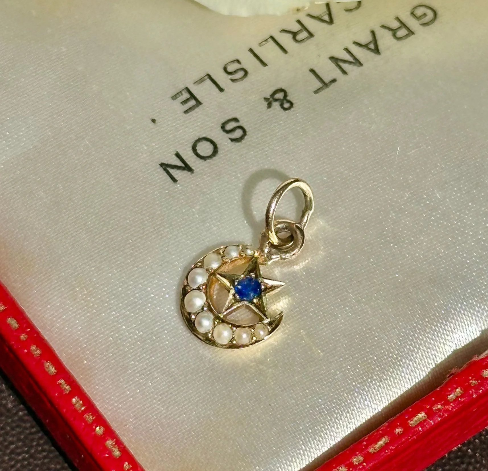 Antique 15ct Gold Stick Pin Convertion Sapphire Charm