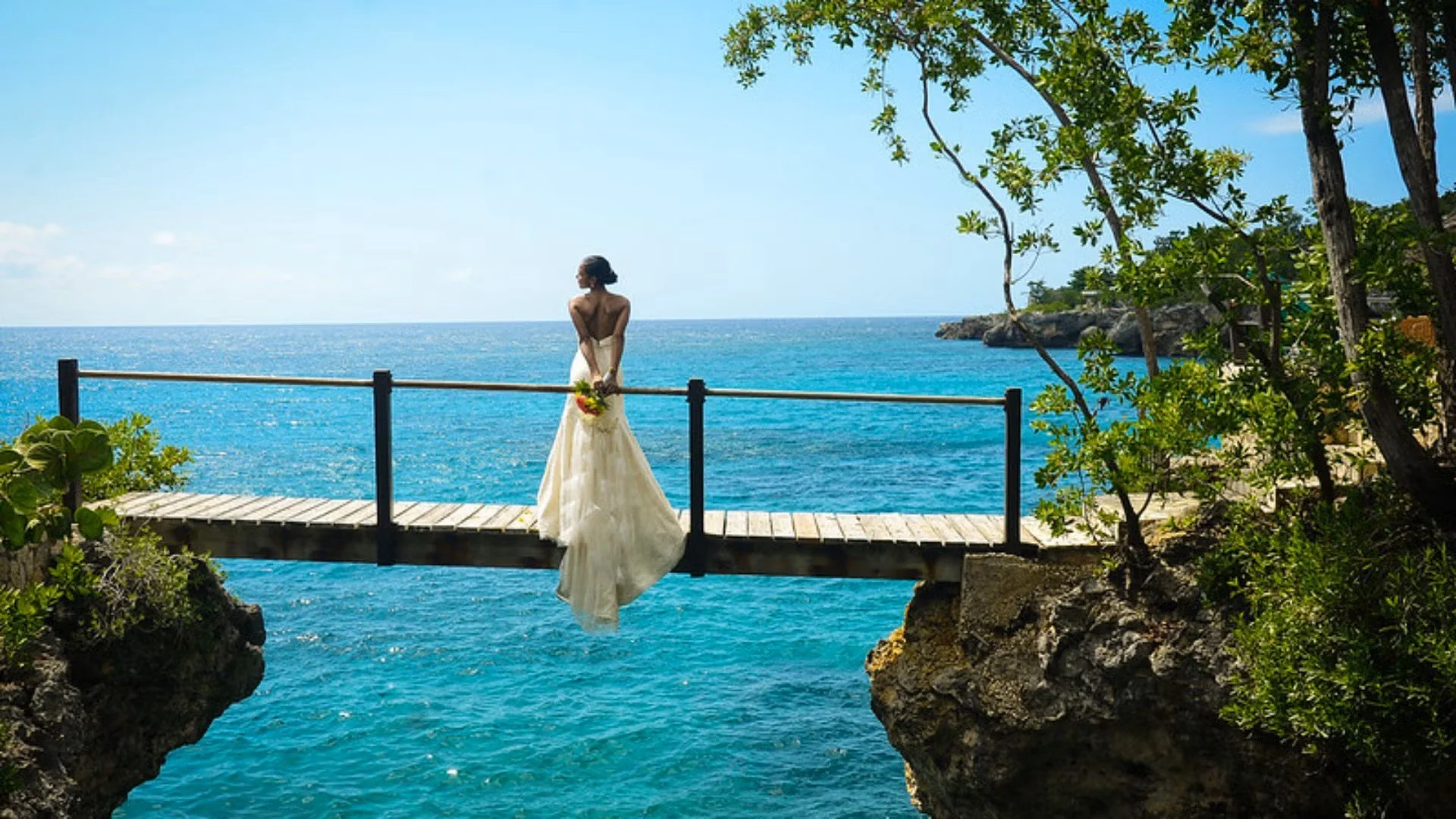Jamaica Tropical destination wedding in Jamaica featuring lush greenery, oceanfront ceremonies, and Caribbean elegance