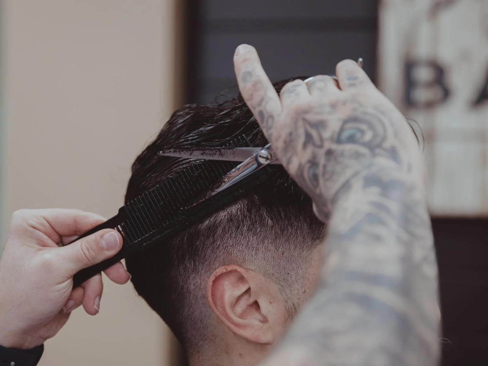 Barber Doing Classic Haircut