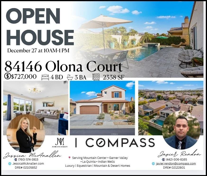 Looking for a short-term rental???👀🏡

This one deserves a closer look.

Join us for an Open House at
📍 84146 Olona Ct
📅 December 27 | 10 AM &ndash; 1 PM

✨ Why this home works for STR buyers:
✔️ 4 bedrooms, 3 bathrooms = flexible sleeping options