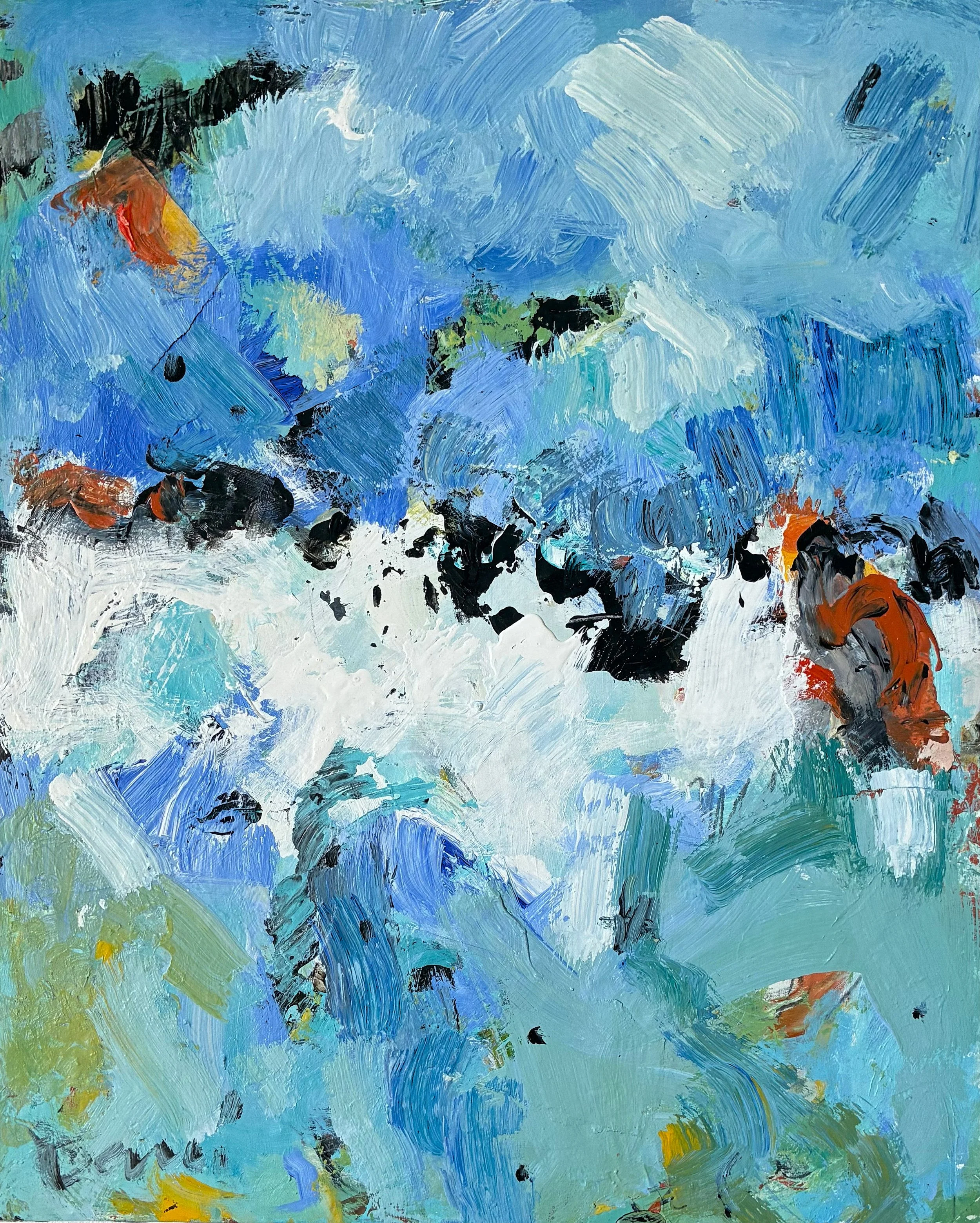 "Ocean waves", acrylic on paper, 20" x 16" 
$350