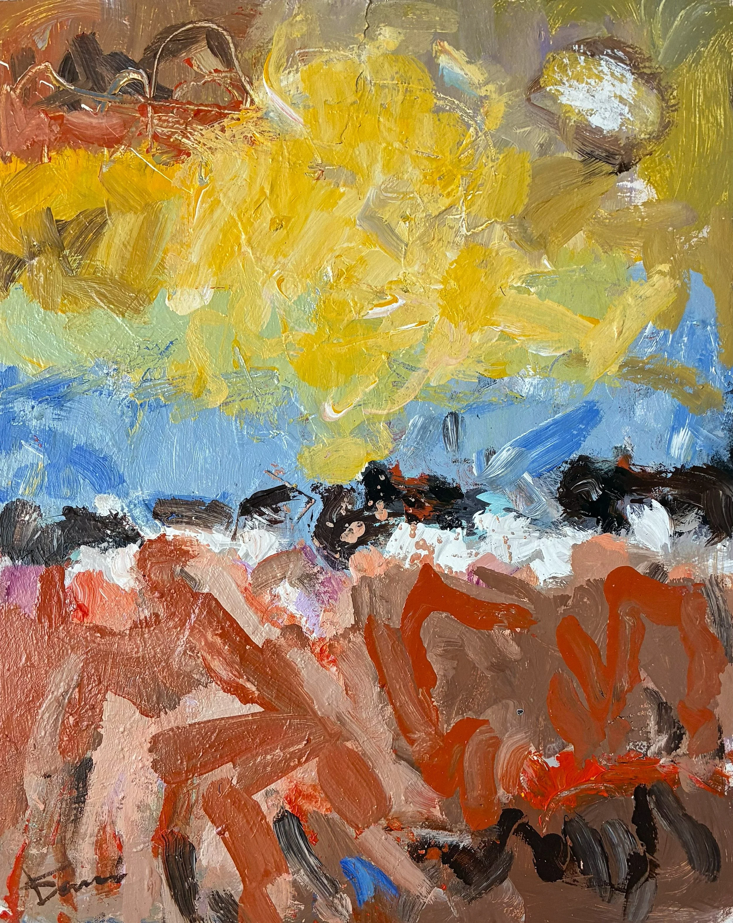 "Yellow sky", acrylic on paper, 20" x 16"
$350