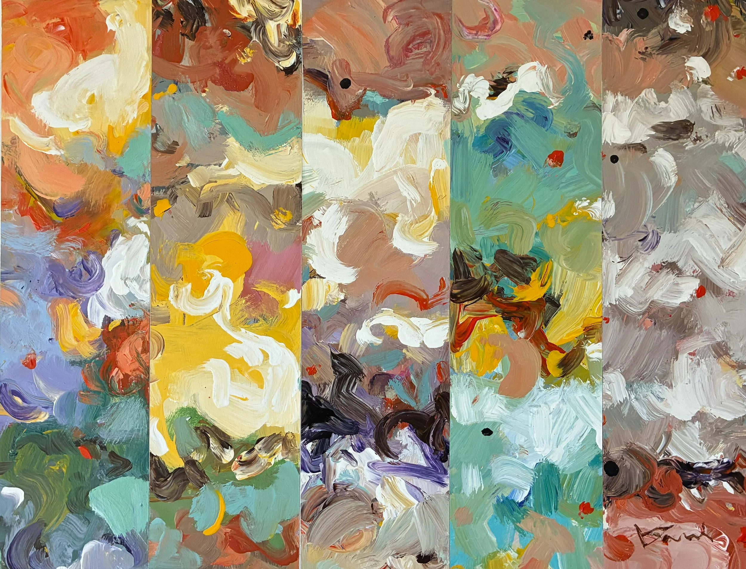 "Clouds journey", acrylic on paper, 28" x 22", $500