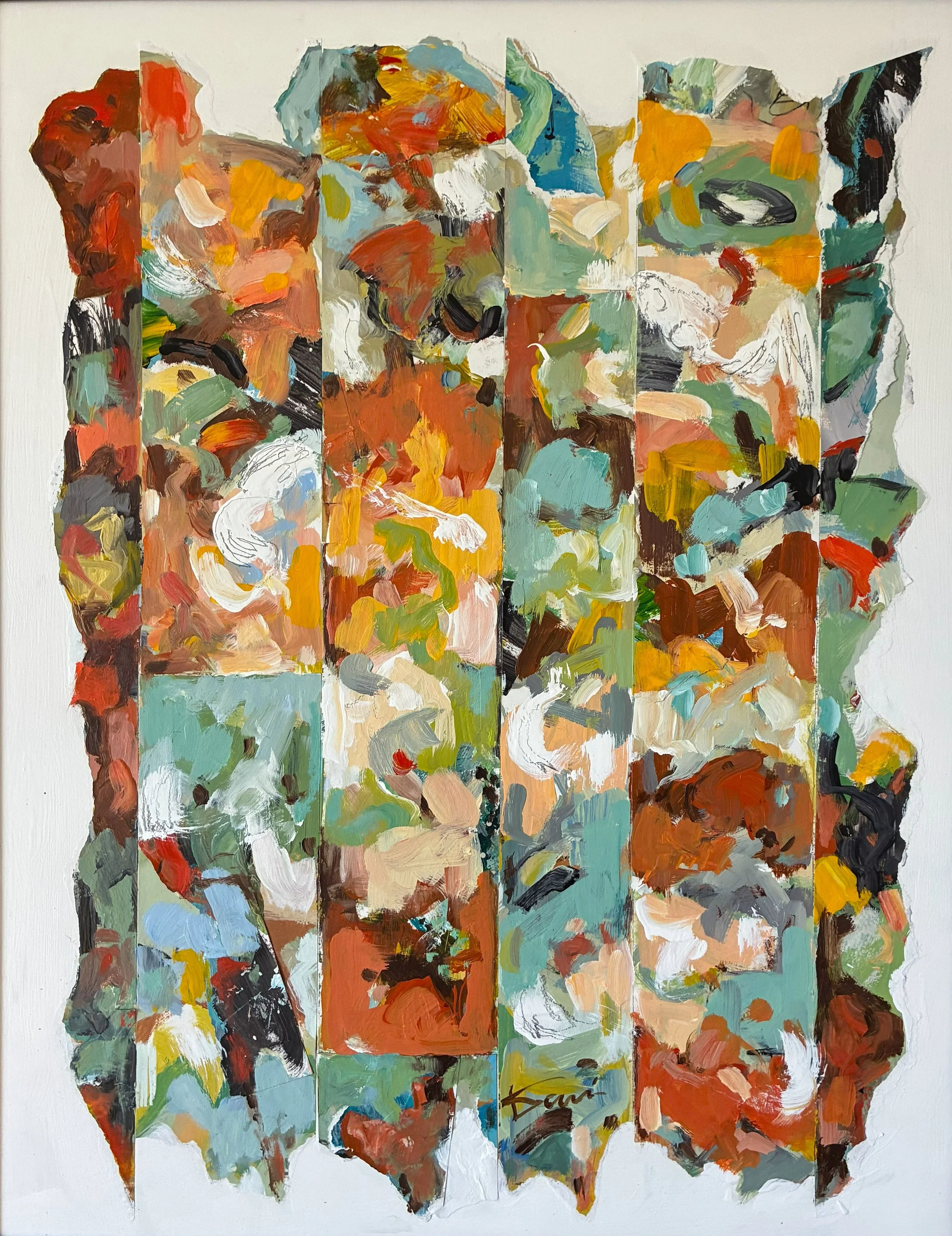 "Untitled", acrylic/collage on paper, 28" x 22"
$500