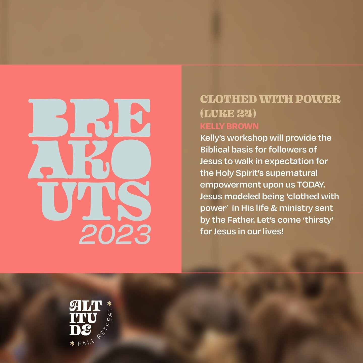 Altitude is this week 🤯

We're so excited to spend a powerful weekend with everyone! Before you arrive check out the fantastic breakouts we'll have this year! There are only two time blocks for the breakout sessions, so choose your two sessions wise