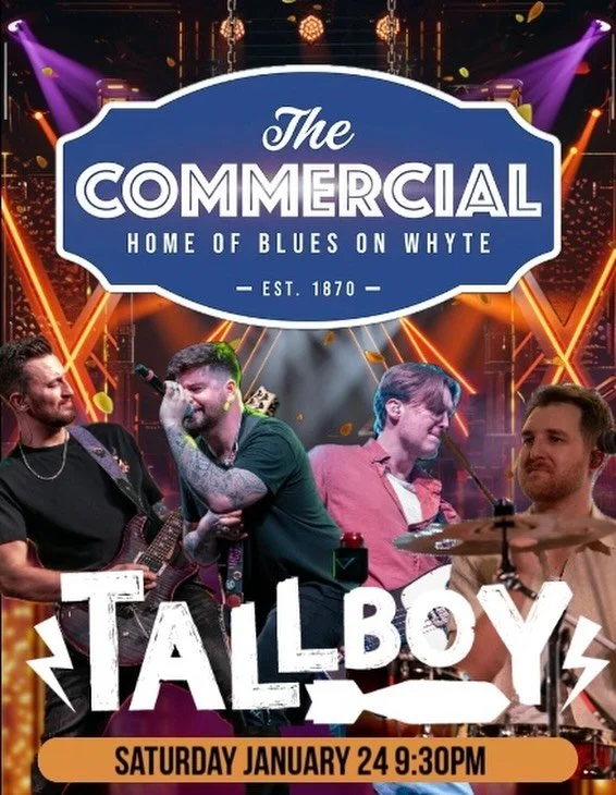 TallBoy at Edmonton&rsquo;s legendary The Commercial Blues On Whyte! Saturday January 24th 9:30pm. You DO NOT want to miss this show! #livemusic #yegmusic #localmusic #supportlocal #bluesonwhyte1912 #tallboy #tallboyyeg