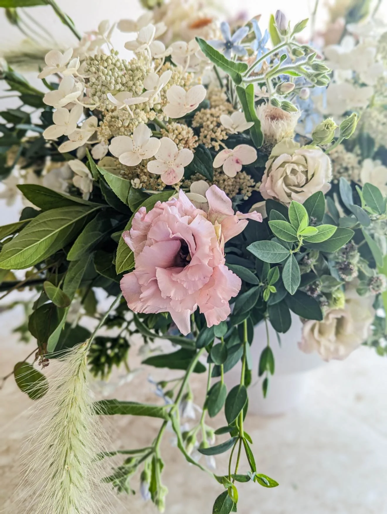 Close up of spring arrangement designed by Love n' Fresh Flowers