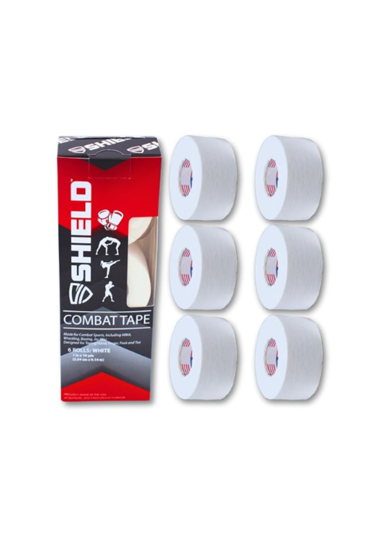 SHIELD Combat Tape 1" x 10Yds 6pk Boxing, Jiu Jitsu (12 per case)