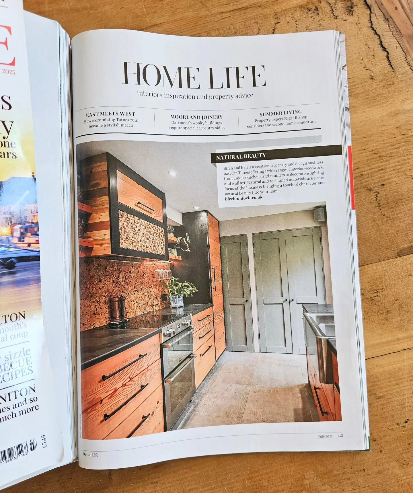 Excited for our most recent kitchen to be featured in @devonlifemag opening their Home Life section.

Created using reclaimed douglas fir, finished with slate worktops and a cork back splash.