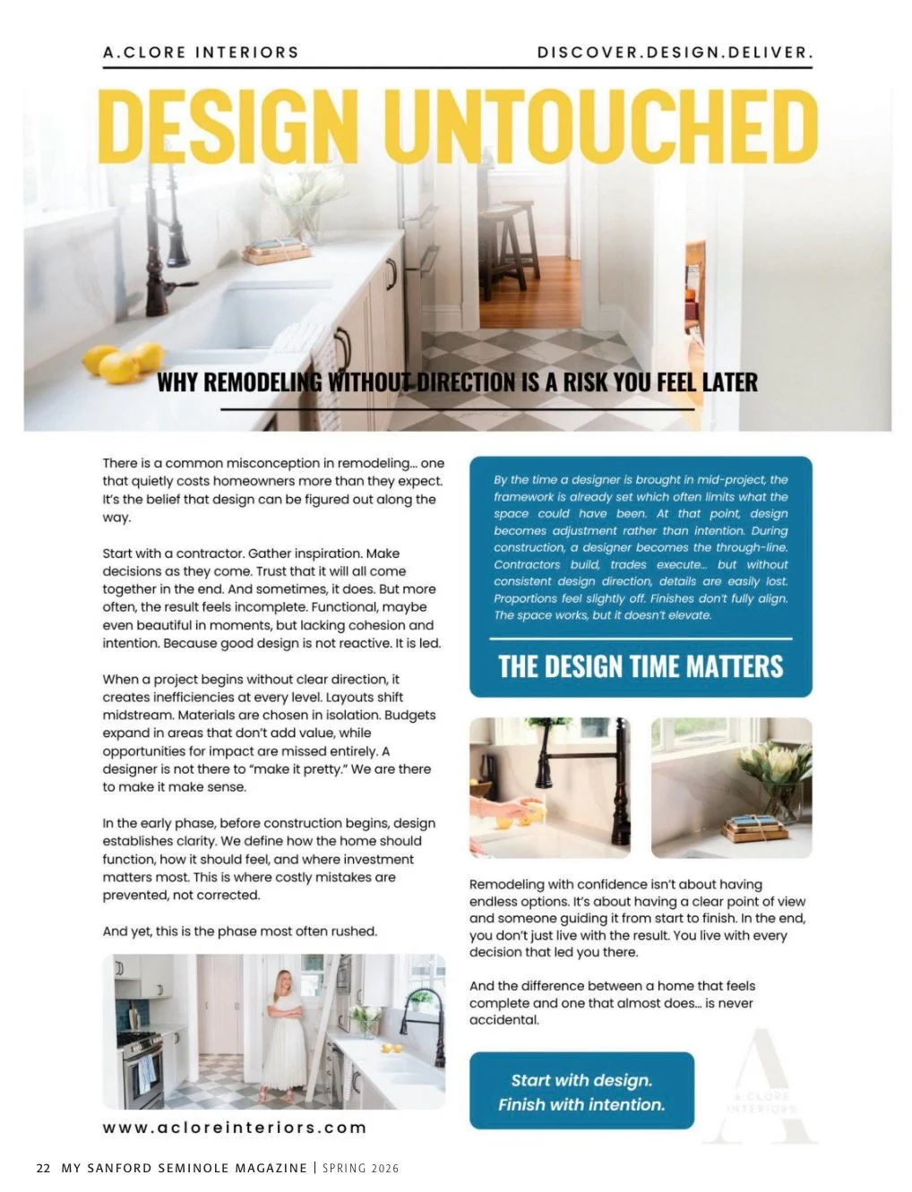 Big moment for us&hellip; being featured in our hometown magazine here in Sanford 🤍 @mysanfordmagazine 

Design isn&rsquo;t the final layer, it&rsquo;s the foundation. The earlier a design team is brought in, the more aligned the vision, the smoothe