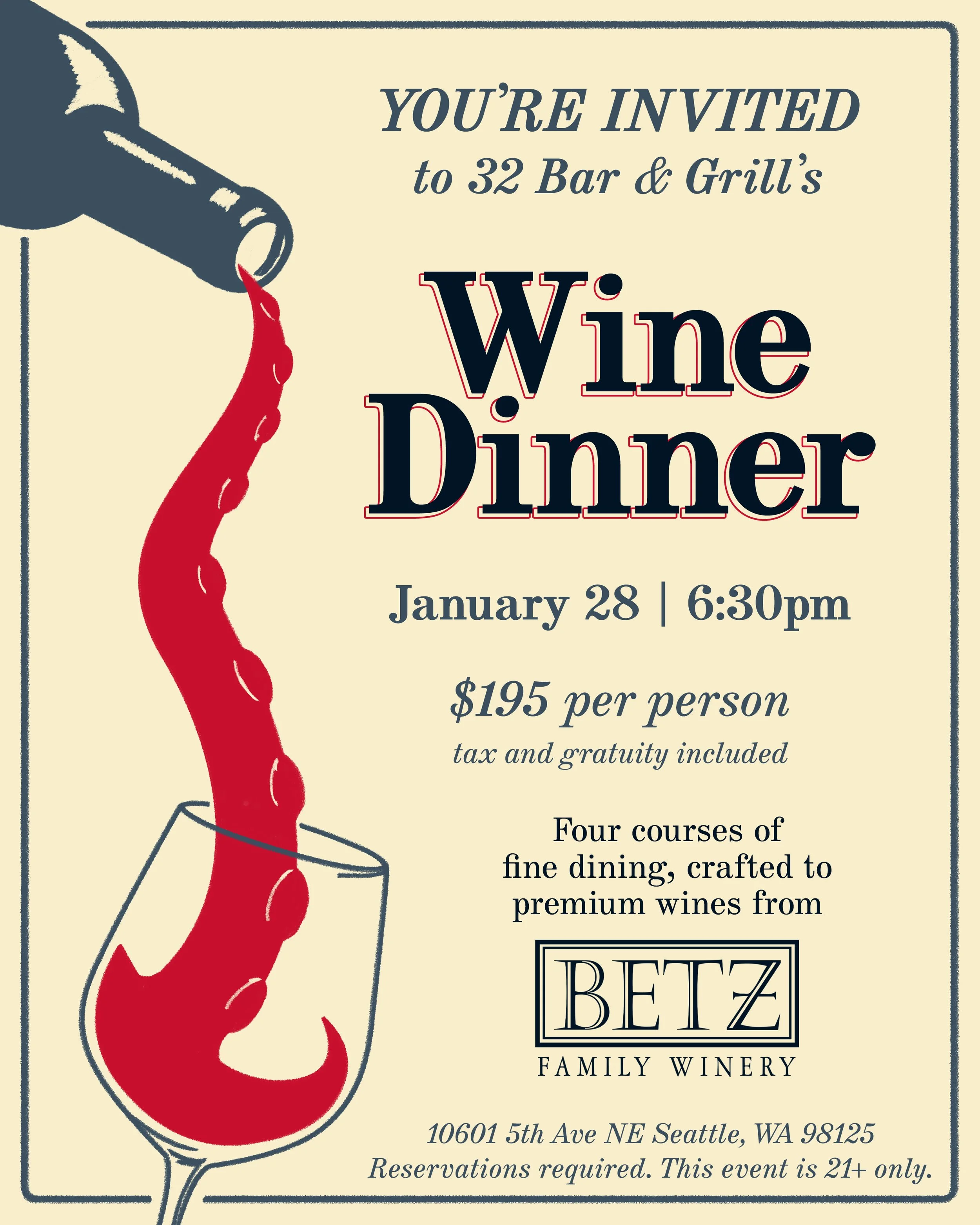 Wine Dinner at 32 Bar &amp; grill