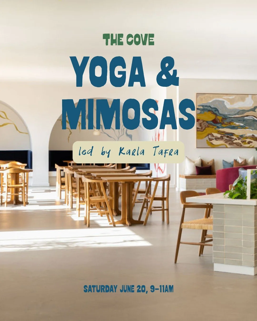 ***SOLD OUT: Unroll your mat. Uncork the mimosas. 🧘&zwj;♀️🥂 Join us for Yoga at The Cove on Saturday June 20, hosted by @karlatafra, a waterfront morning you'll actually want to wake up for.

9&ndash;10am yoga | 10&ndash;11am brunch &amp; mimosas

