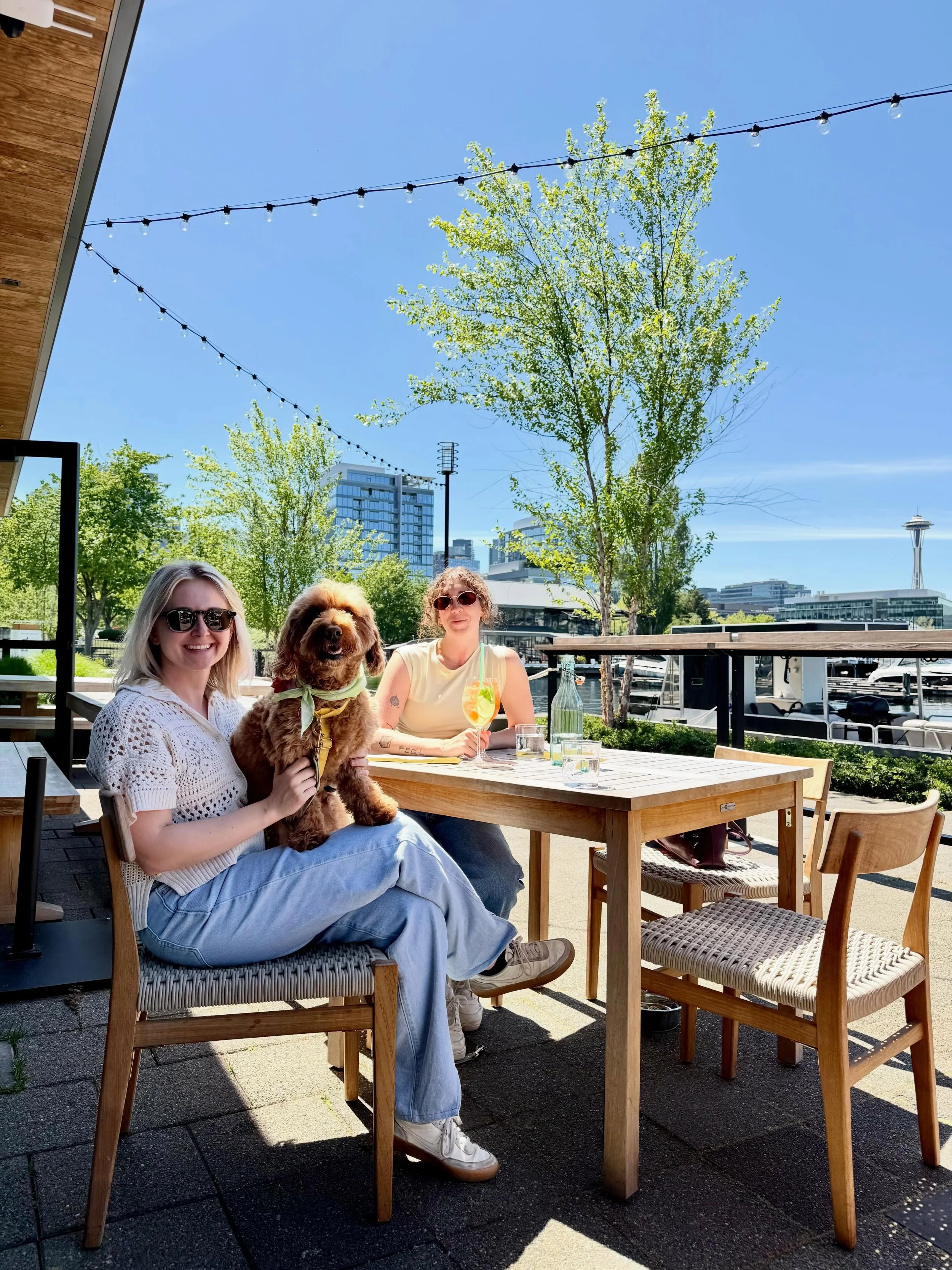 Memorial weekend starting off perfect on the patio. We&rsquo;re open Friday, Saturday and Sunday! Stop by and have a drink and some bites with us. And bring your furry friends. 🍹