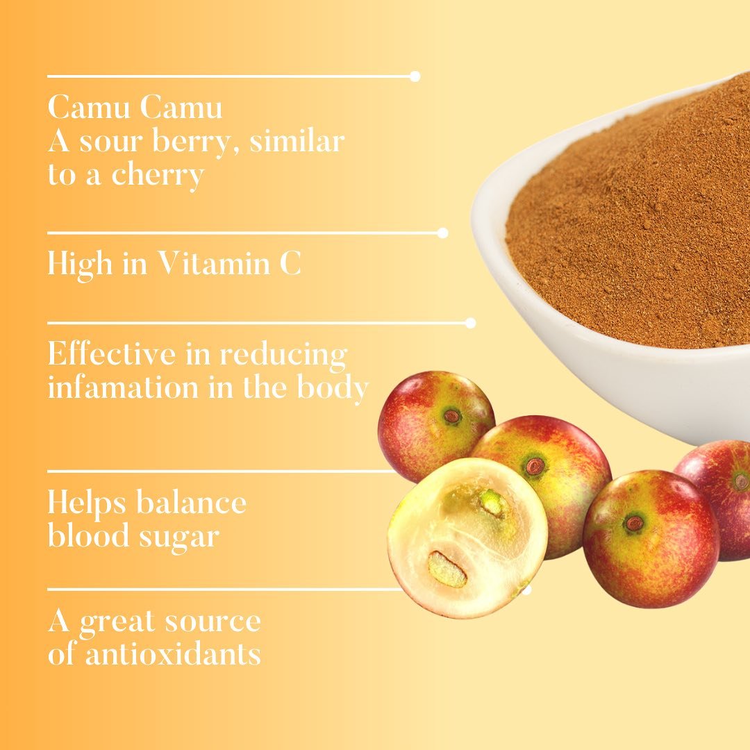 We love the powerful nutritional support superfoods add to our smoothies! 
Camu Camu is a superfood option that you can add to your favorite smoothie and is also a featured ingredient in our smoothie of the month! 
A sour berry, similar to a cherry. 