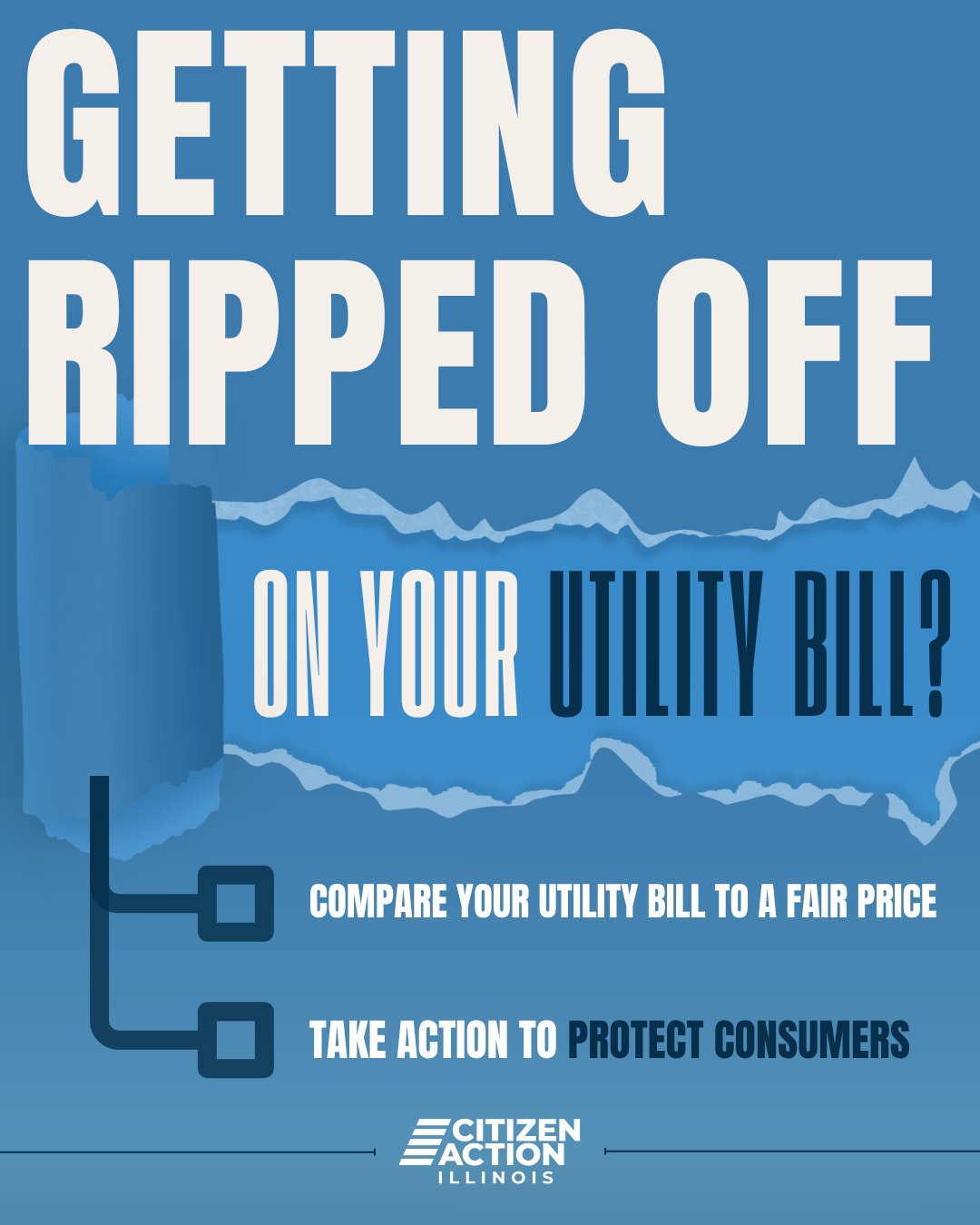 Getting ripped off on your utility bill? 💰️⁠
⁠
✅️ Compare your utility bill to a fair price⁠
✅️ Take action to protect consumers! Contact your legislator to support HB 4313!⁠
⁠
Illinois families shouldn&rsquo;t have to worry about being overcharged 