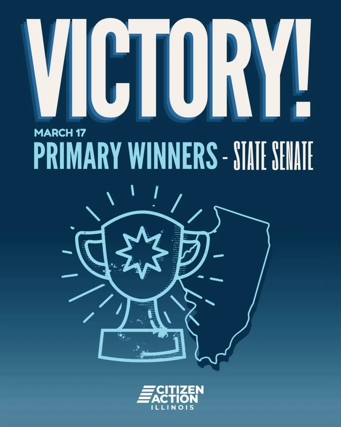 Congrats to our endorsed primary winners for Illinois State Senate!