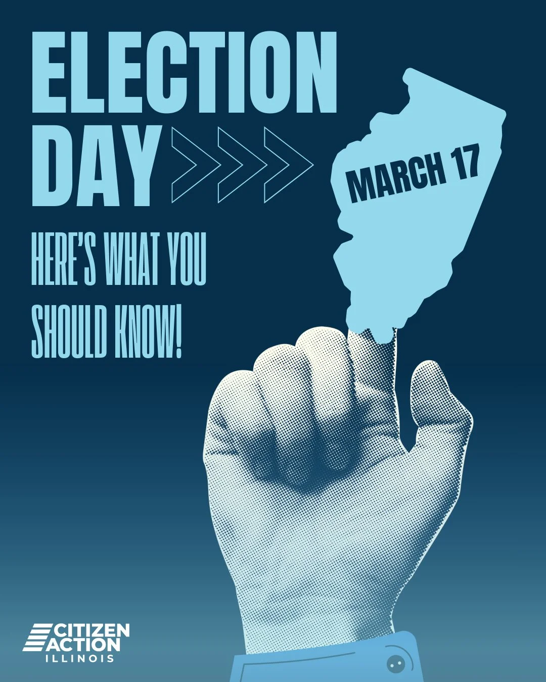 Hey Illinois! Tomorrow is Election Day.⁠
⁠
🗳️ The polls are open from 6am-7pm. ⁠
⁠
🔎 Find your polling location at vote.org⁠
☑️ Review our endorsed candidates⁠
🔔 Remind your friends to vote!⁠
⁠
Your voice matters. Go Vote, Illinois!