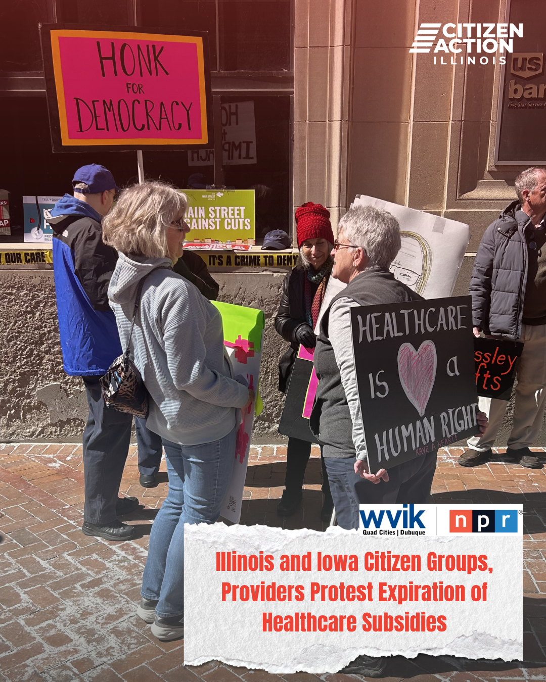 Illinois and Iowa citizen groups, providers protest expiration of health care subsidies