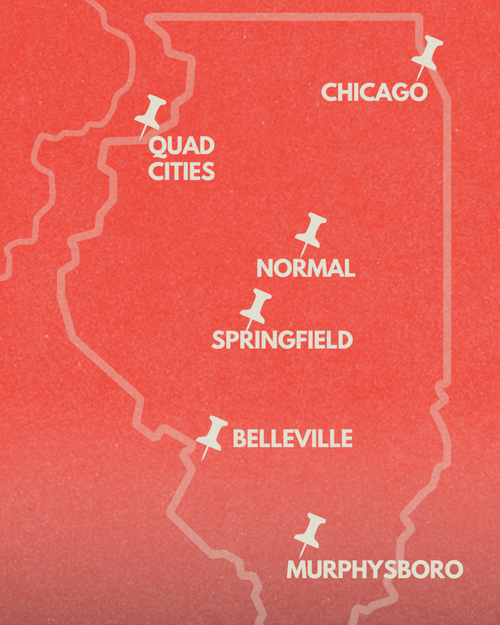 Illinois event locations map