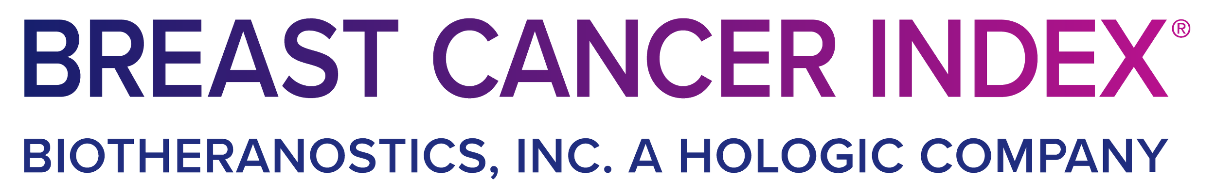 Breast Cancer Index logo with text in purple and blue.