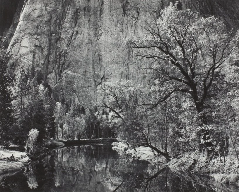 Merced River Cliffs of Cathedral Rocks Autumn
