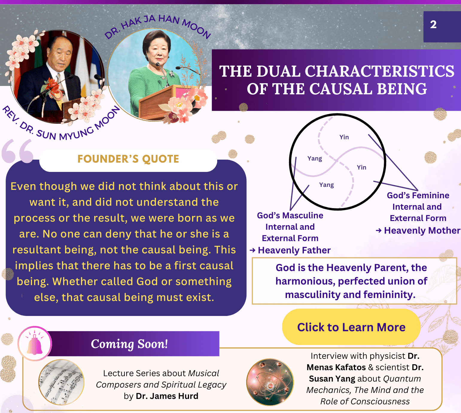 Page 2 of Newsletter featuring the Dual Characteristics of the Causal Being by PWPA co-founders. Also announcements of upcoming PWPA-LA projects.